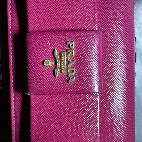 Prada Saffiano Leather Bow Wallet Pink - Picture 7 of 16